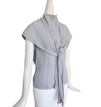 LE17SEPTEMBRE GRAY PLEATED MOCK NECK TOP WITH SCARF (36)