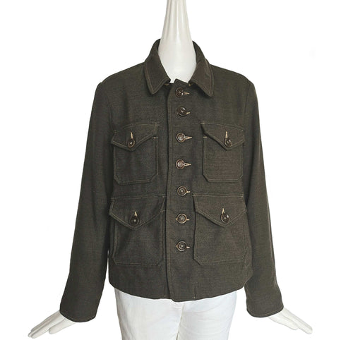 45R BROWN WOOL MILITARY JACKET (ONE SIZE)