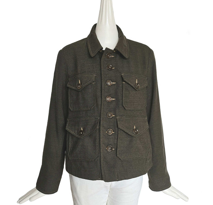 45R BROWN WOOL MILITARY JACKET (ONE SIZE)