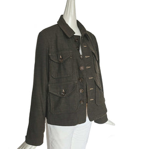 45R BROWN WOOL MILITARY JACKET (ONE SIZE)