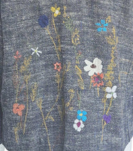 45R BLUE LINEN FLOWER EMBROIDERED JACKET (ONE SIZE)