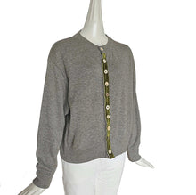 45R GREY RIBBON TRIMMED CARDIGAN (ONE SIZE)