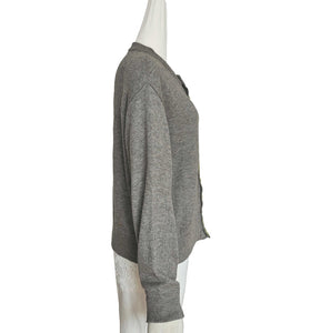 45R GREY RIBBON TRIMMED CARDIGAN (ONE SIZE)