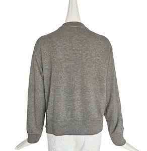 45R GREY RIBBON TRIMMED CARDIGAN (ONE SIZE)