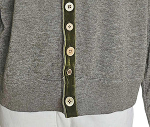 45R GREY RIBBON TRIMMED CARDIGAN (ONE SIZE)