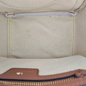 ANYA HINDMACH BEIGE CANVAS SMILEY SMALL TOTE