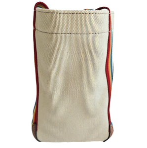 ANYA HINDMACH BEIGE CANVAS SMILEY SMALL TOTE