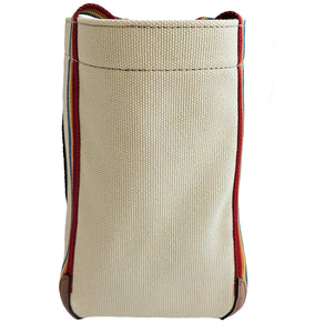ANYA HINDMACH BEIGE CANVAS SMILEY SMALL TOTE
