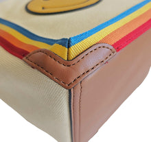 ANYA HINDMACH BEIGE CANVAS SMILEY SMALL TOTE