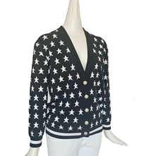 BALMAIN KID BLACK/WHITE STAR PRINT LOGO EMBROIDERED CARDIGAN (12A)