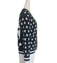 BALMAIN KID BLACK/WHITE STAR PRINT LOGO EMBROIDERED CARDIGAN (12A)