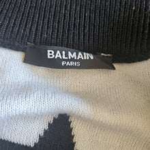 BALMAIN KID BLACK/WHITE STAR PRINT LOGO EMBROIDERED CARDIGAN (12A)