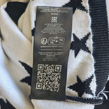 BALMAIN KID BLACK/WHITE STAR PRINT LOGO EMBROIDERED CARDIGAN (12A)