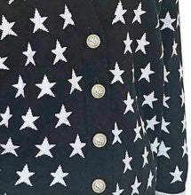 BALMAIN KID BLACK/WHITE STAR PRINT LOGO EMBROIDERED CARDIGAN (12A)