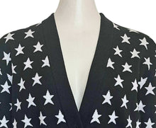 BALMAIN KID BLACK/WHITE STAR PRINT LOGO EMBROIDERED CARDIGAN (12A)