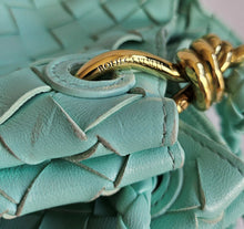 BOTTEGA VENETA GREEN OASIS LEATHER INTRECCIATO ANDIOMO PARACHUTE BAG