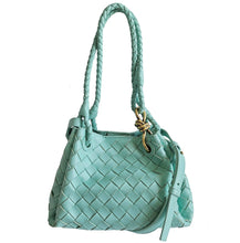 BOTTEGA VENETA GREEN OASIS LEATHER INTRECCIATO ANDIOMO PARACHUTE BAG