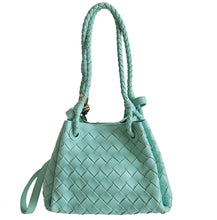 BOTTEGA VENETA GREEN OASIS LEATHER INTRECCIATO ANDIOMO PARACHUTE BAG
