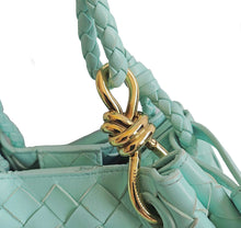 BOTTEGA VENETA GREEN OASIS LEATHER INTRECCIATO ANDIOMO PARACHUTE BAG