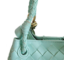 BOTTEGA VENETA GREEN OASIS LEATHER INTRECCIATO ANDIOMO PARACHUTE BAG