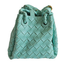 BOTTEGA VENETA GREEN OASIS LEATHER INTRECCIATO ANDIOMO PARACHUTE BAG