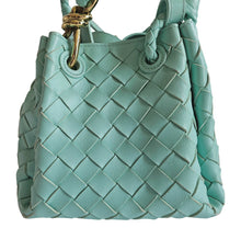 BOTTEGA VENETA GREEN OASIS LEATHER INTRECCIATO ANDIOMO PARACHUTE BAG
