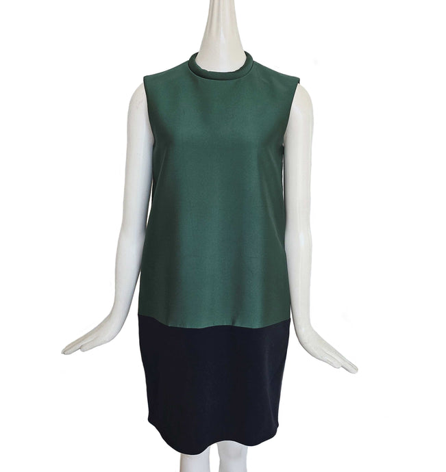 CELINE GREEN/BLOCK COLORBLOCK DRESS (36)