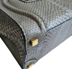 CELINE GREY MICRO LUGGAGE PYTHON LEATHER TOTE