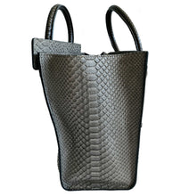 CELINE GREY MICRO LUGGAGE PYTHON LEATHER TOTE