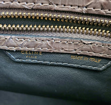 CELINE GREY MICRO LUGGAGE PYTHON LEATHER TOTE