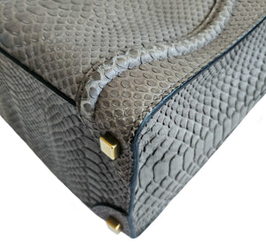 CELINE GREY MICRO LUGGAGE PYTHON LEATHER TOTE