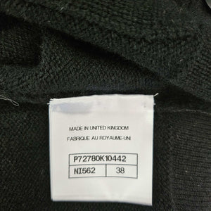 CHANEL BLACK/WHITE 22S RUNWAY CASHMERE 2 IN 1 GOLD CC BUTTON CARDIGAN (38)