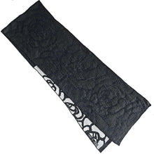 CHANEL BLACK/WHITE CAMELIA JACQUARD CASHMERE SCARF