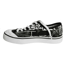 CHANEL BLACK/WHITE LOGO EMBROIDERED SNEAKERS (39)