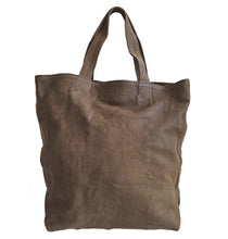 CHRISTIAN PEAU BROWN DISTRESSED LEATHER TOTE