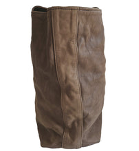 CHRISTIAN PEAU BROWN DISTRESSED LEATHER TOTE