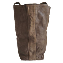 CHRISTIAN PEAU BROWN DISTRESSED LEATHER TOTE