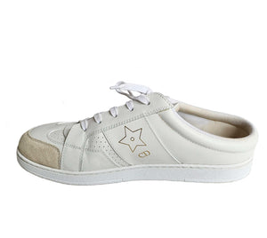 DIOR WHITE STAR OPEN BACK LEATHER SNEAKERS (38)