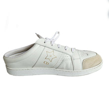 DIOR WHITE STAR OPEN BACK LEATHER SNEAKERS (38)