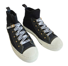 CHRISTIAN DIOR BLACK WALK N DIOR MACROCANNAGE TECHNICAL MESH SNEAKERS (38)
