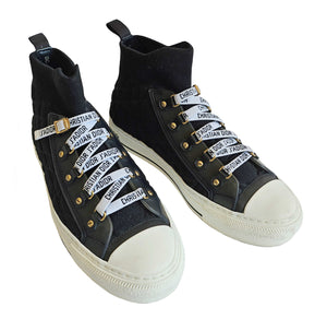 CHRISTIAN DIOR BLACK WALK N DIOR MACROCANNAGE TECHNICAL MESH SNEAKERS (38)