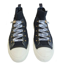 CHRISTIAN DIOR BLACK WALK N DIOR MACROCANNAGE TECHNICAL MESH SNEAKERS (38)
