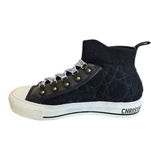 CHRISTIAN DIOR BLACK WALK N DIOR MACROCANNAGE TECHNICAL MESH SNEAKERS (38)