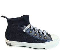 CHRISTIAN DIOR BLACK WALK N DIOR MACROCANNAGE TECHNICAL MESH SNEAKERS (38)