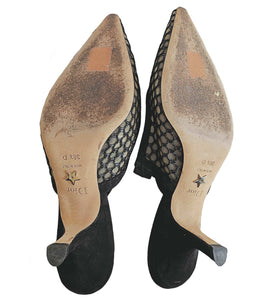 DIOR BLACK J’ADIOR MESH SLINGBACK PUMPS (38.5)