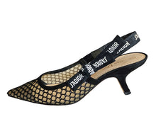 DIOR BLACK J’ADIOR MESH SLINGBACK PUMPS (38.5)
