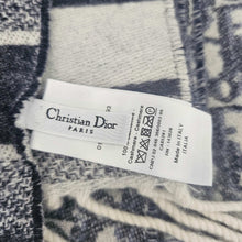 DIOR BLUE OBLIQUE CASHMERE SHAWL/WRAP