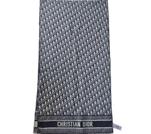 DIOR BLUE OBLIQUE CASHMERE SHAWL/WRAP