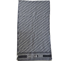 DIOR BLUE OBLIQUE CASHMERE SHAWL/WRAP