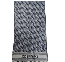 DIOR BLUE OBLIQUE CASHMERE SHAWL/WRAP